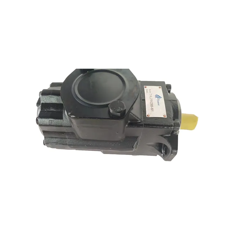 Side view of a T6-series hydraulic vane pump with Prance identification plate
