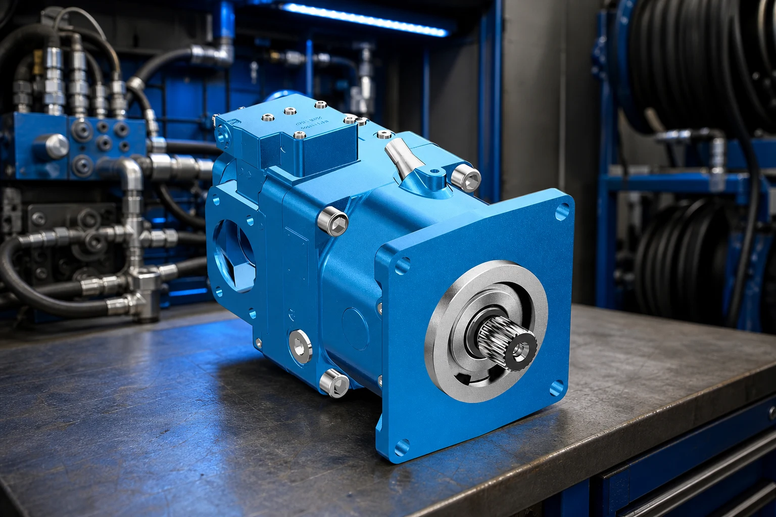 Hydraulic piston pump installation detail