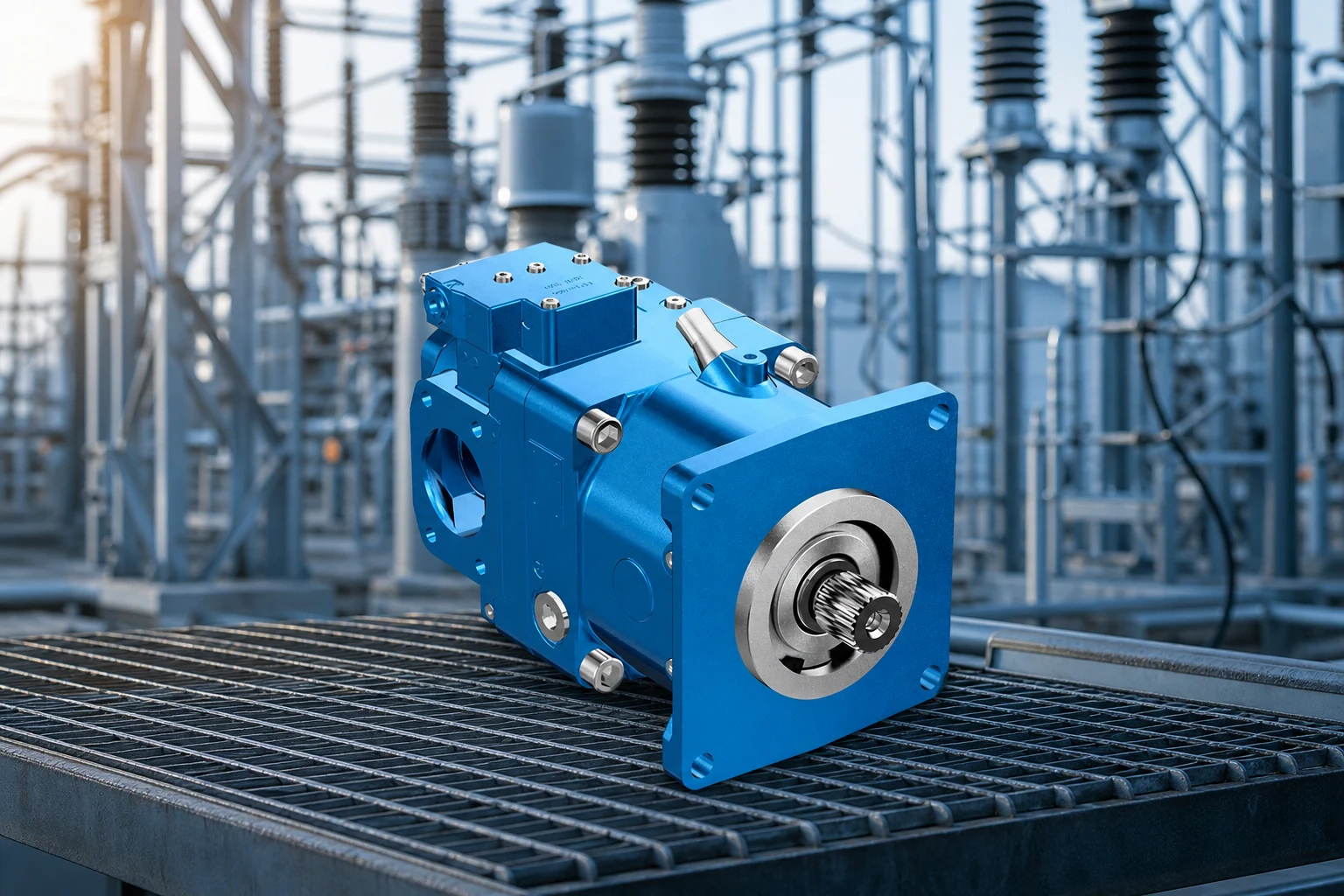 Hydraulic High pressure Piston pump — Prance Hydraulic official product with illustrative industrial background (not a real site photo)