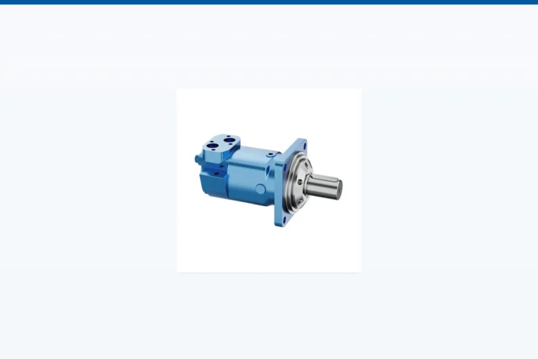 Hydraulic Wheel Orbit Motor — Prance Hydraulic official product with illustrative industrial background (not a real site photo)
