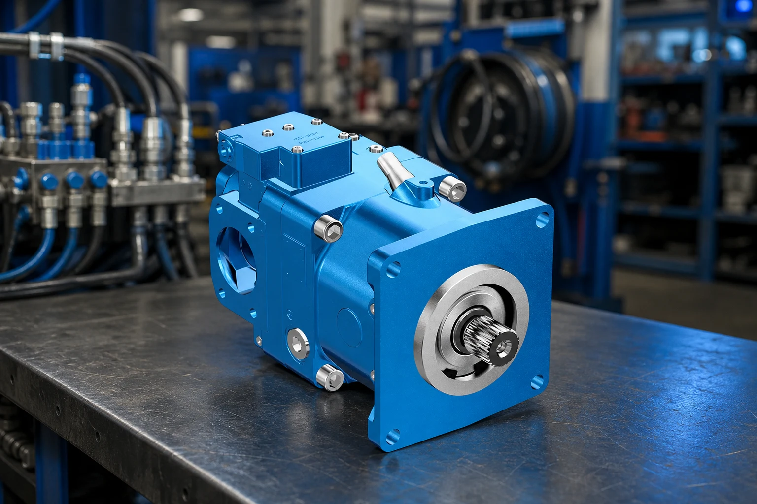 Open-loop variable displacement pump beside duty-cycle comparison points