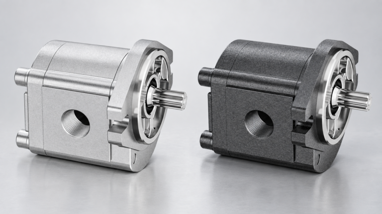 aluminum vs cast iron gear pump Featured technical visual based on a Prance Hydraulic pump