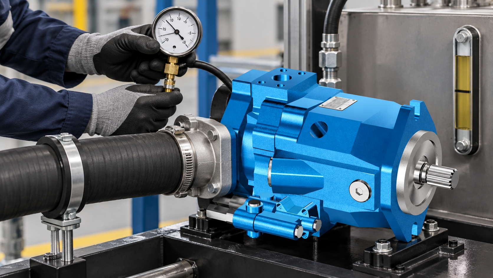 Inspection and measurement for hydraulic pump aeration vs cavitation