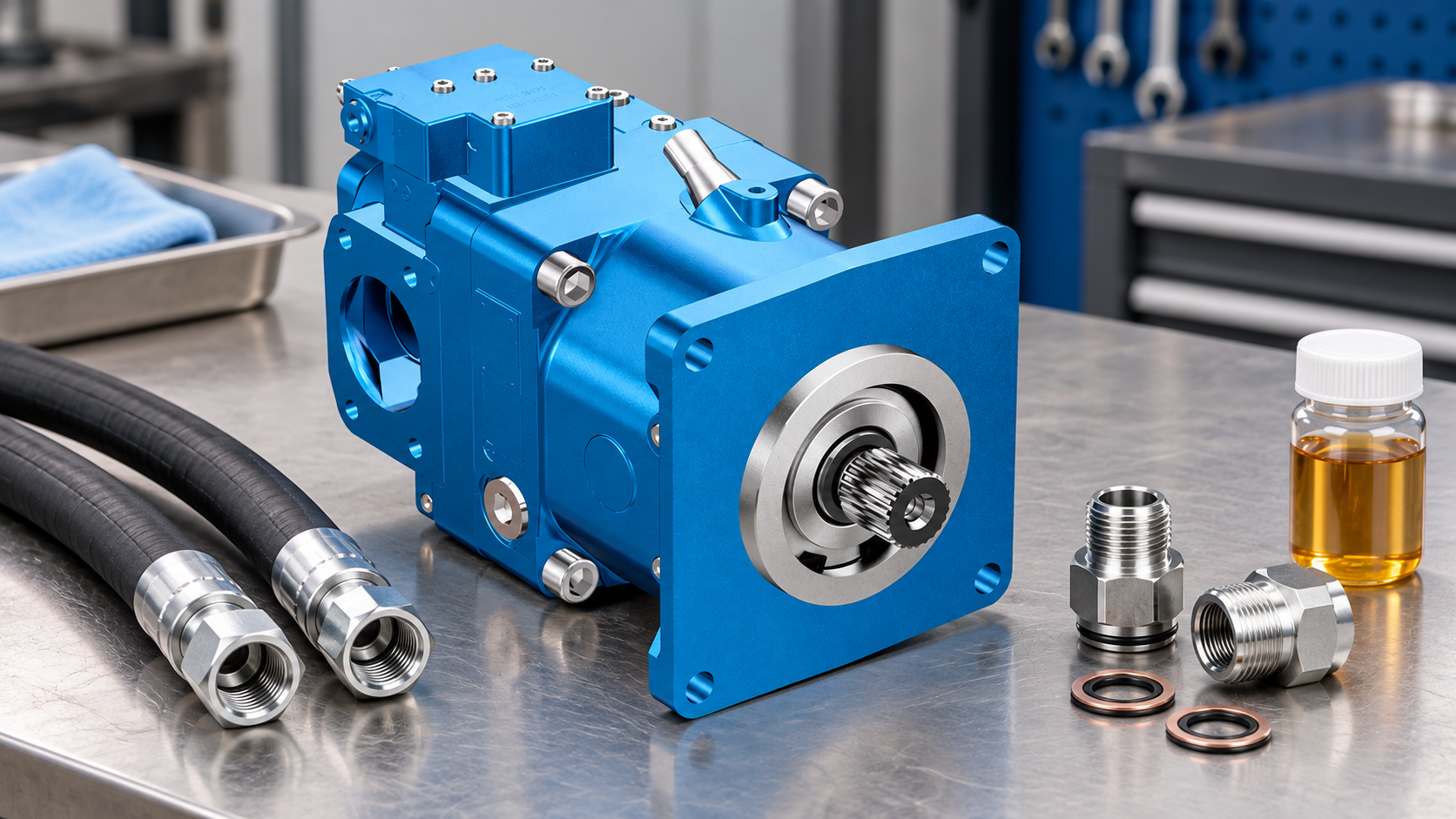 Inspection and measurement for hydraulic pump replacement checklist