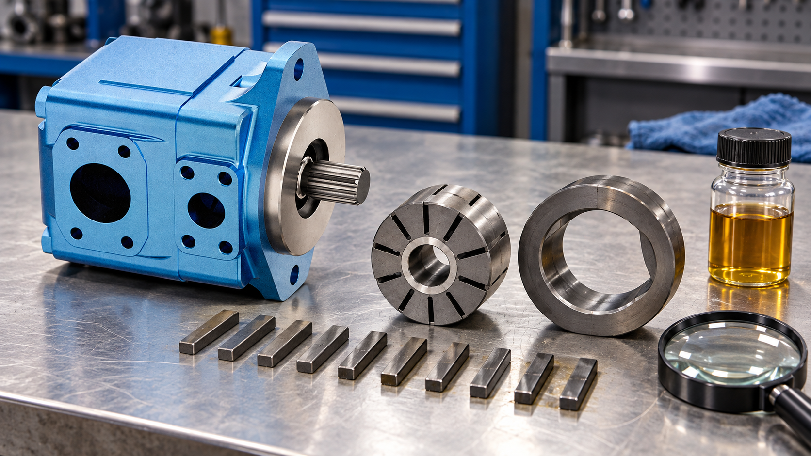 Inspection and measurement for hydraulic vane pump vane wear