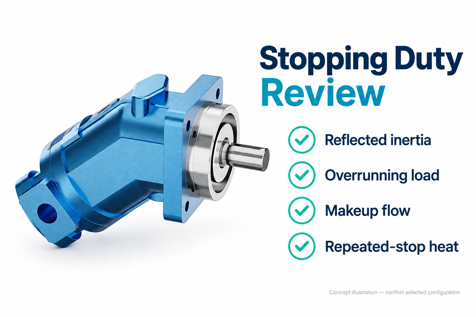 Motor stopping-duty review: reflected inertia, overrunning load, makeup flow and repeated-stop heat