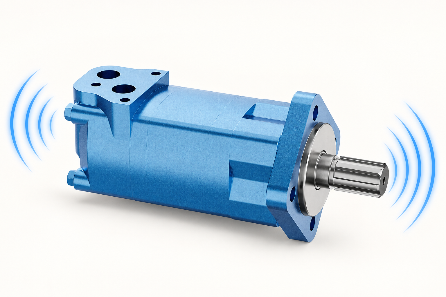 BMS motor exterior with conceptual sound waves; sound alone does not identify a fault.