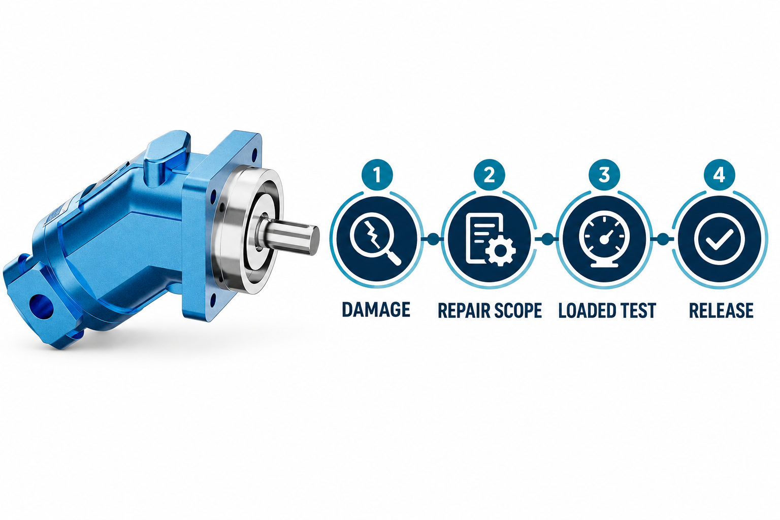 Motor damage, repair scope, loaded testing, and release decision