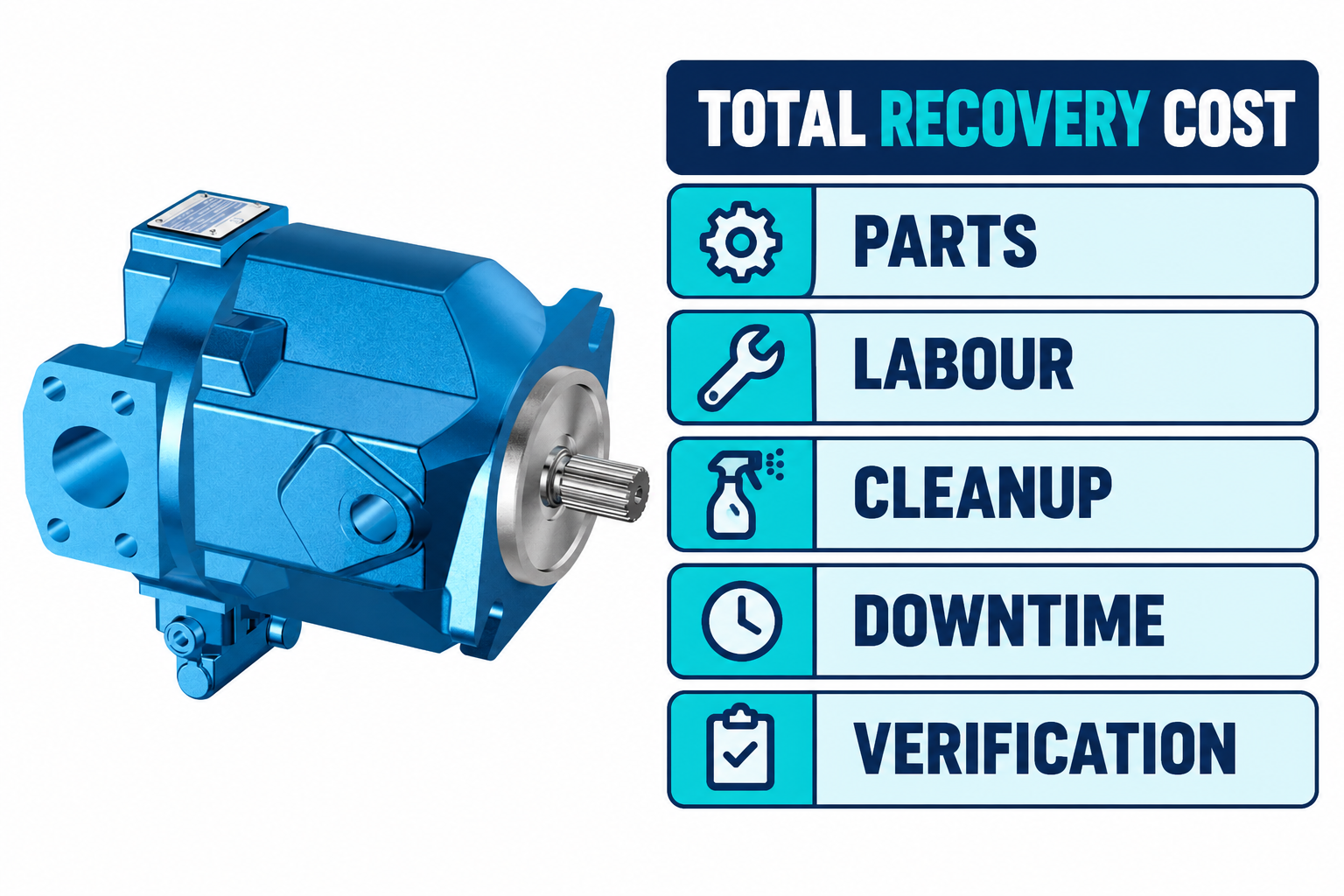 Recovery-cost categories for a pump repair decision