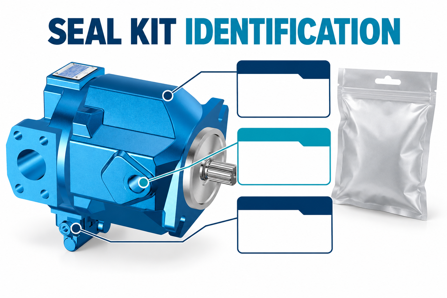 Reference piston pump beside seal-kit identification records