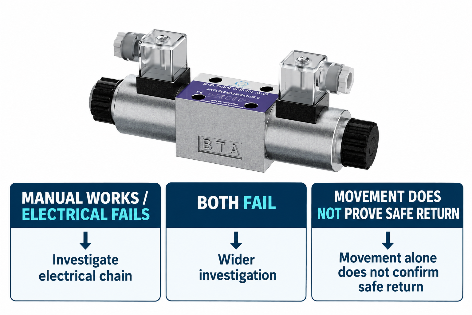 Interpreting manual and electrical response without treating movement as proof of safe return