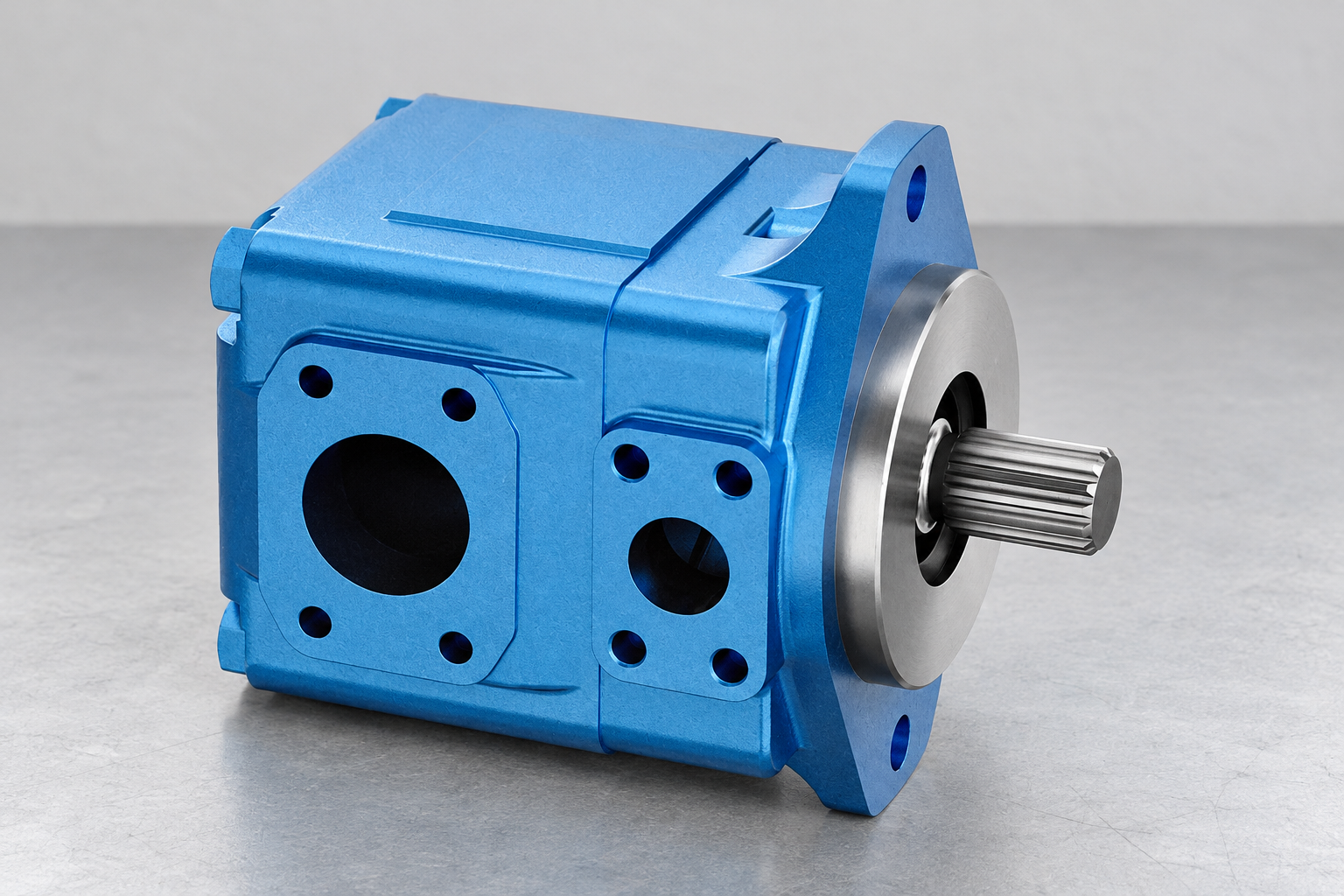 T6 vane pump housing and side ports for external inspection records
