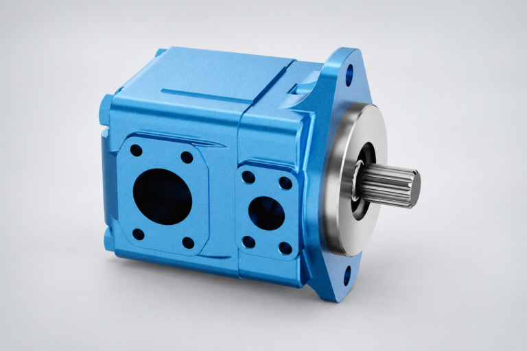 Reference-based T6 vane pump exterior illustration for circuit pressure-loss review