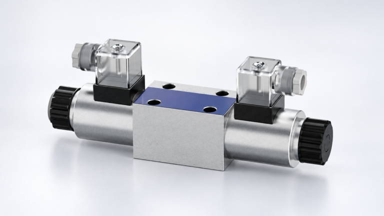 Reference-based 4WRAE proportional valve featured exterior, unconnected illustration