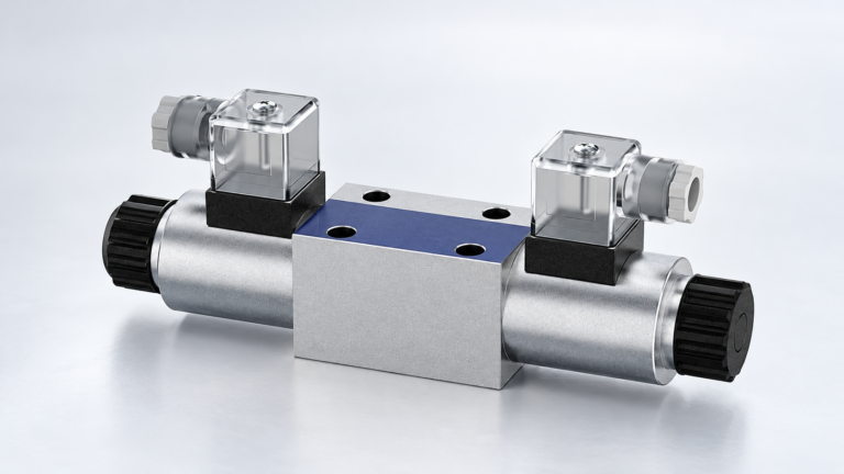 Reference-based 4WRAE proportional valve featured exterior, unconnected illustration
