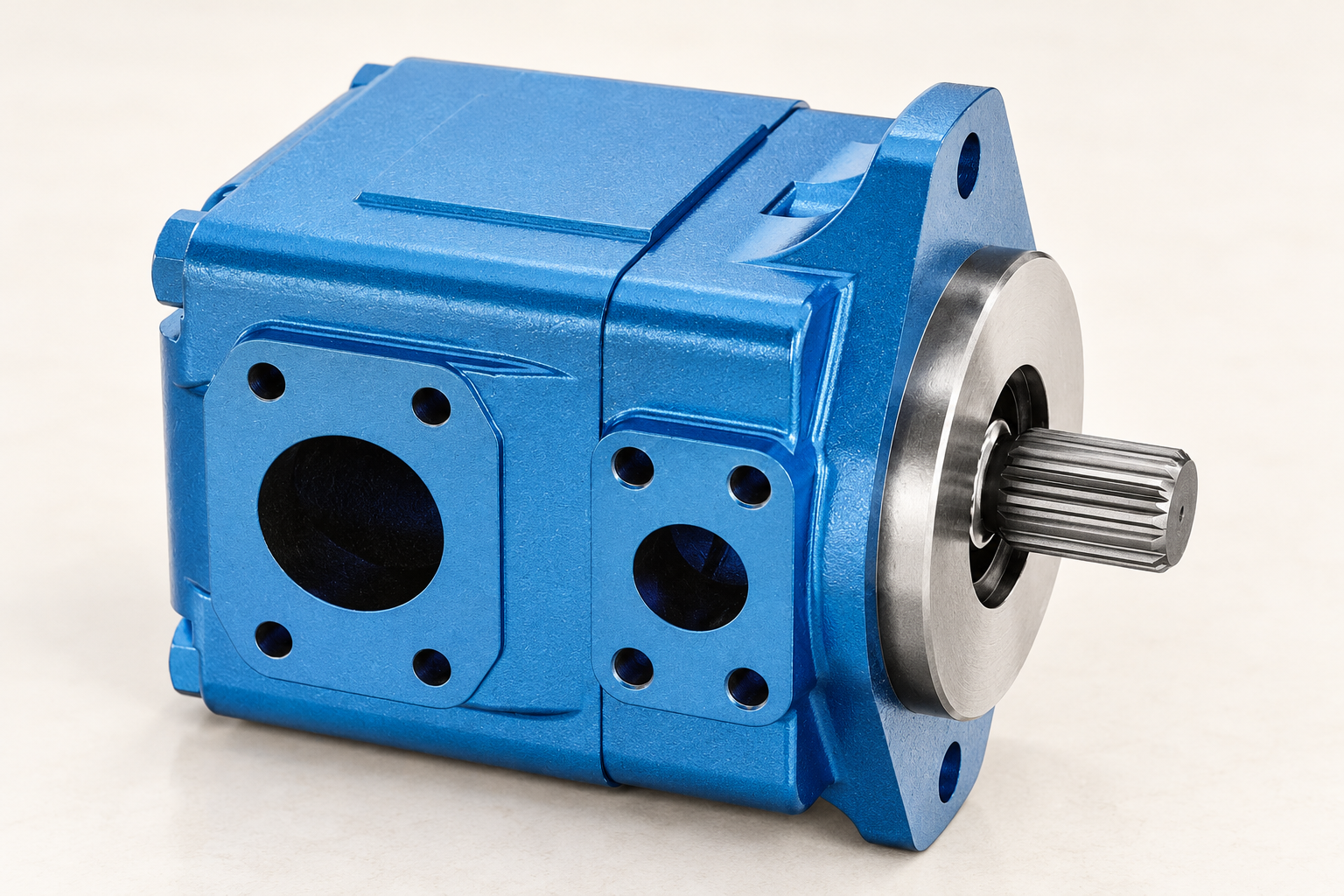 Reference-based T6 vane pump exterior for multi-pump circuit interface review